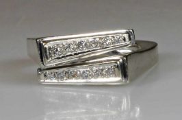 Ring, WG 750, 12 Brillanten zus. ca. 0.24 ct., 9 g, RM 17.5 25.00 % buyer's premium on the hammer