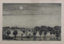 Clarenbach, Max (1880 Neuss - 1952 Köln), Radierung, "Morgensonne", signiert, 31 x 47 cm, leicht