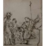 Radierung, "Konstantin erhält das Glaubenssymbol", Dominique-Vivan Denon, nach Guercino, 41 x 26 cm,