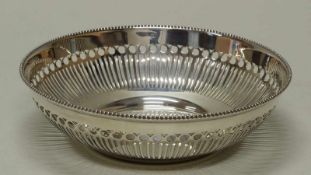 Brotkorb, Silber 925, Portugal, Topazio, à jour gearbeitet, Perlrand, 5.7 cm hoch, ø 20.5 cm, ca.