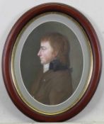 2 Porträts, unter Glas gerahmt: "Selbstbildnis des Kupferstechers Joseph Bach (Dresden 1774-1843)?",