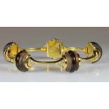 Armband, GG 585, 14 halbrunde Ringe, Rauchquarz, teilweise mattiert (ein Ring fehlt), 30