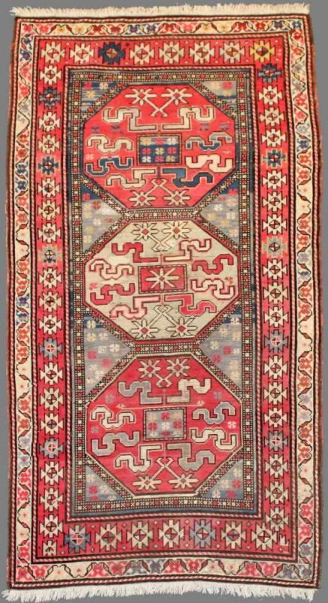 Chondsoresk, sog. Wolkenband-Kasak, Karabagh, Kaukasus, alt, ca. 2.11 x 1.13 m, Flor gleichmäßig