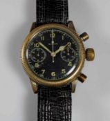 Herrenarmbanduhr, Tutima Glashütte, 1940er Jahre, Gehäuse-Nr. 208707, Fliegerchronograph, UROFA