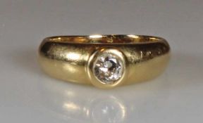 Bandring, GG 750, 1 Brillant ca. 0.20 ct., 3 g, RM 16.5 25.00 % buyer's premium on the hammer price,