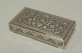 Schatulle, Silber 84, Biryayi, rechteckig, ornamentaler Blatt- und Vogeldekor, 3.2 x 16 x 9 cm,