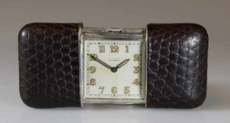 Reiseuhr, Movado, Model Ermeto Chronometre, Schweiz, 1930er/40er Jahre, Silber 935, Gehäuse-Nr.