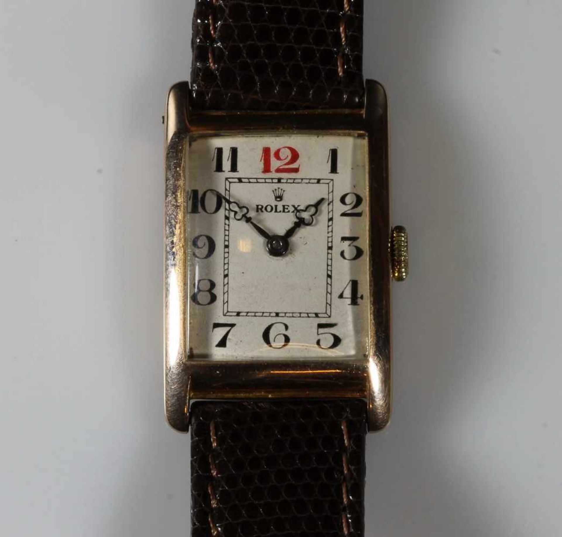 Armbanduhr, Rolex, 1930er/40er Jahre, Gehäuse-Nr. 260586, RG 375, Handaufzug, weißes Zifferblatt,