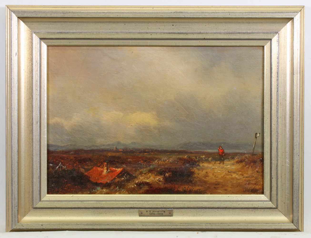 Ahrendts, Carl Eduard (1822 Den Haag - 1898 ebda., Landschaftsmaler), Pendants, "Eisvergnügen vor - Image 5 of 8