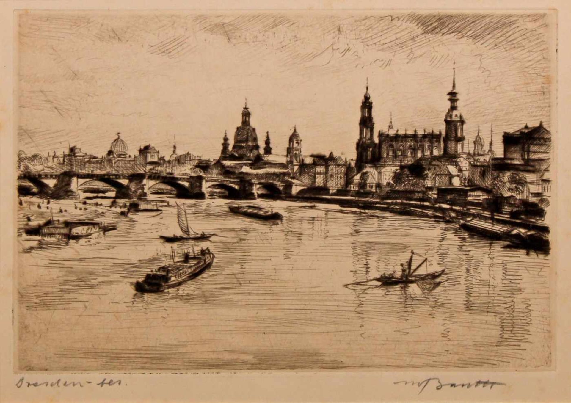 Barth, Julius Arthur (1878 Meißen - 1926 Rehbrücke), Mappe mit 11 Radierungen, "Dresden", je ca. - Image 12 of 12