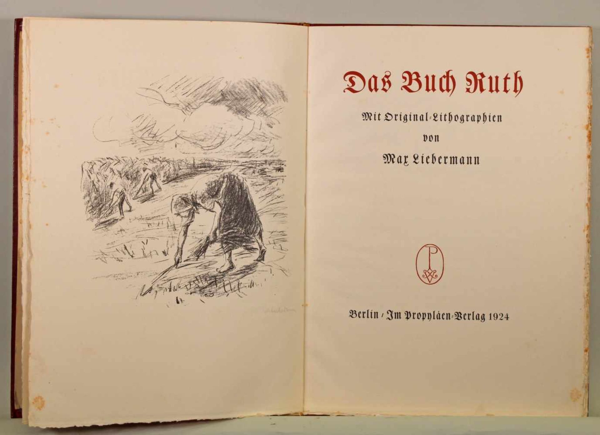 Max Liebermann, "Das Buch Ruth", Berlin, Propyläen-Verlag 1924, 11 Blätter, mit neun Lithografien,