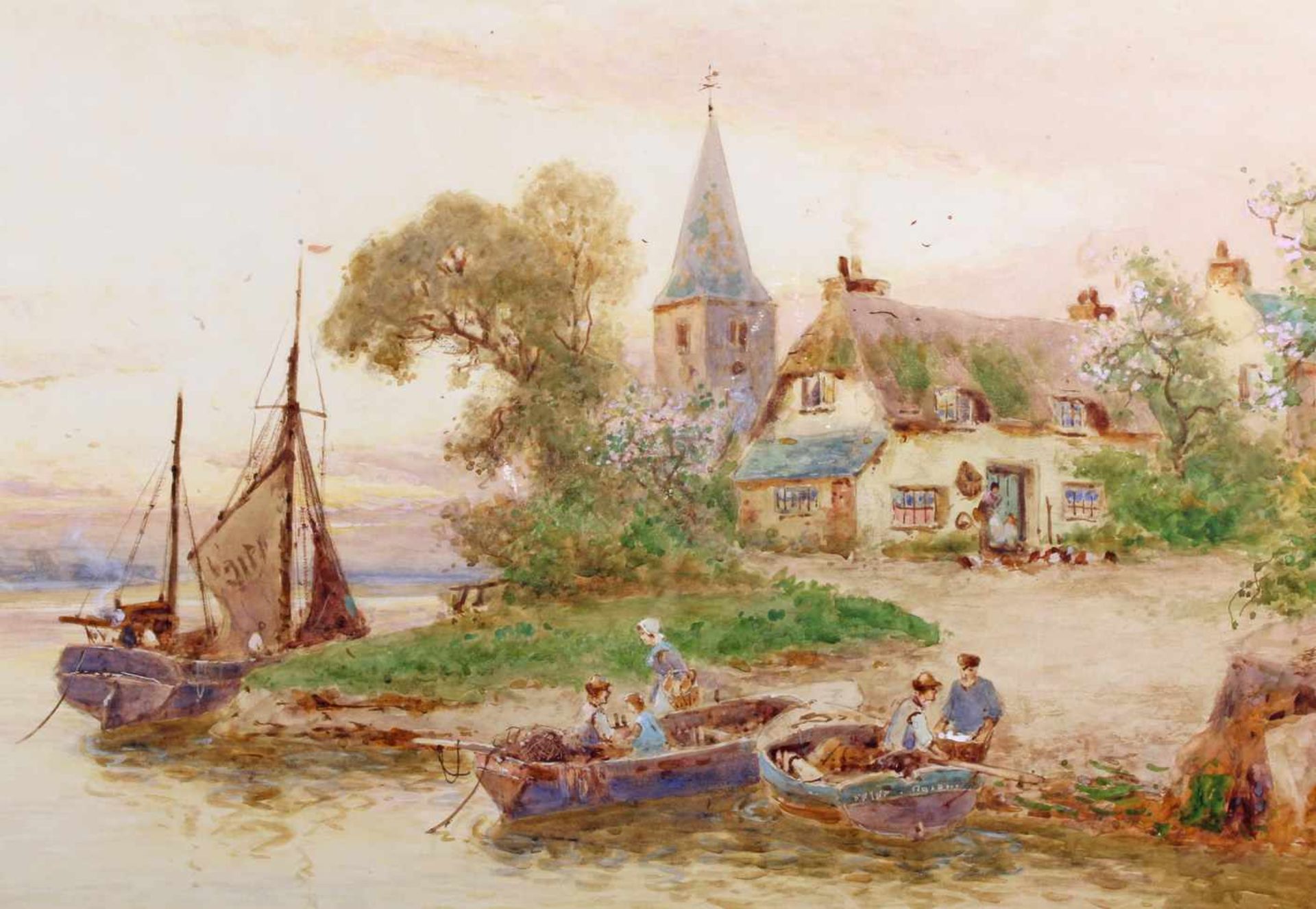 Lloyd, Walter Stuart (1845 - 1959, Landschafts- u. Marinemaler in London), Aquarell, "Bosham, - Image 3 of 4