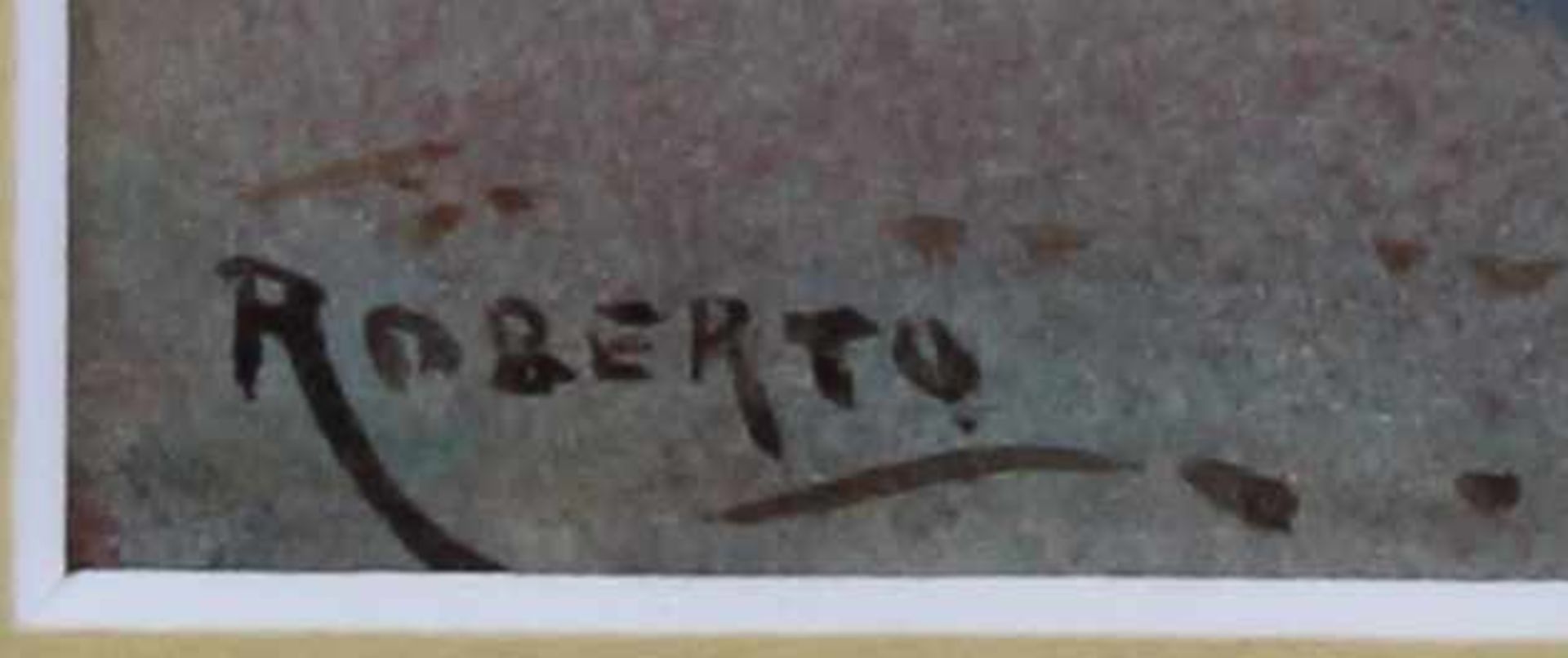 Roberto (19./20. Jh.), "Südländische Altstadtgasse", Aquarell, signiert unten links Roberto, 26 x 12 - Image 3 of 3