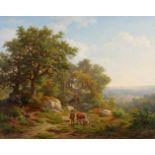 Demaertelaere, Louis (1810 Belgien - 1864, Landschaftsmaler), wohl, "Schäfer mit Vieh in