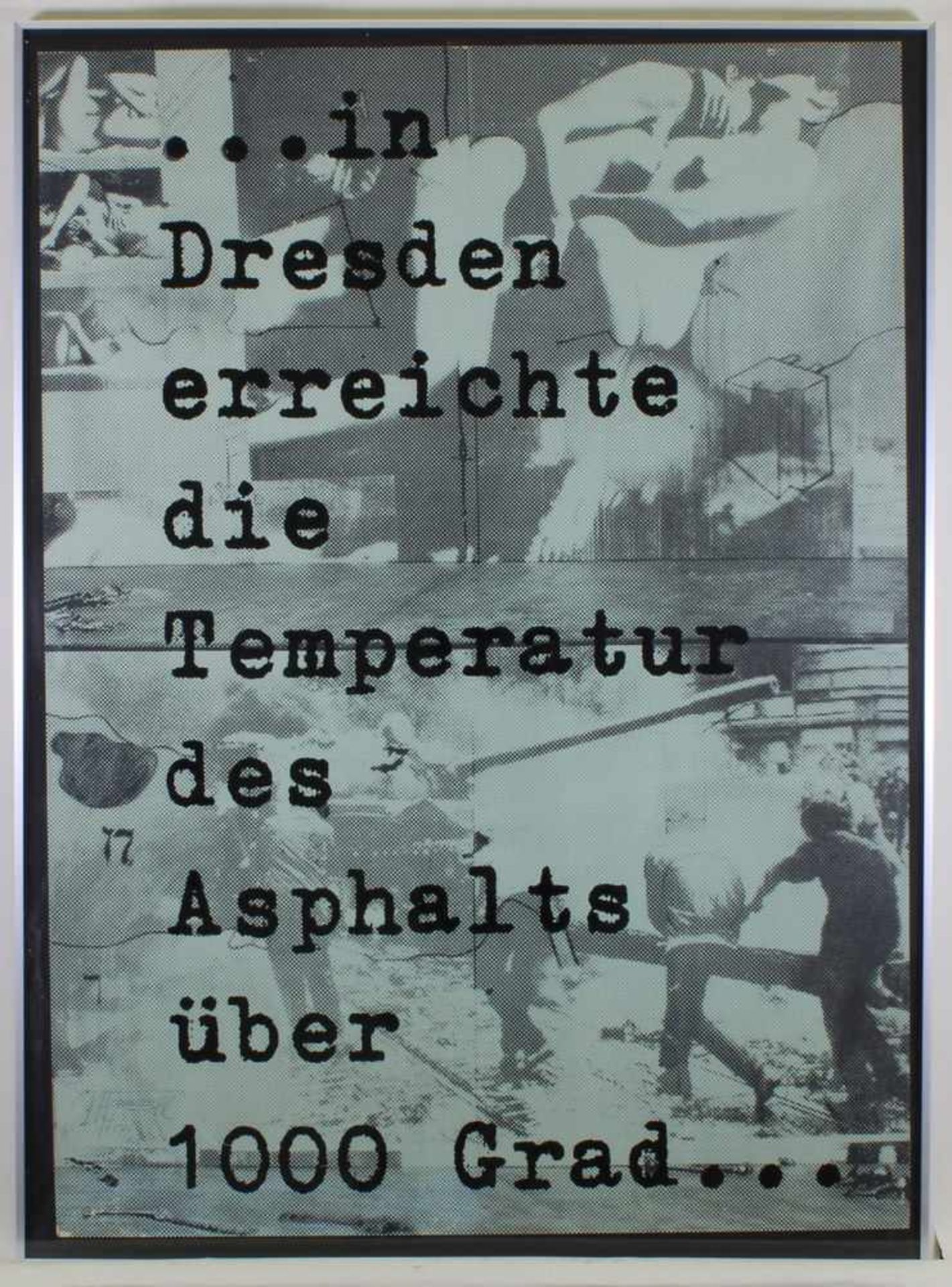 Vostell, Wolf (1932 Leverkusen - 1998 Berlin), Offset, "...in Dresden erreichte die Temperatur des - Image 2 of 3