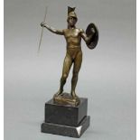Bronze, braun patiniert, "Antiker Kämpfer", verso auf der Plinthe bezeichnet Schmidt-Felling, auf