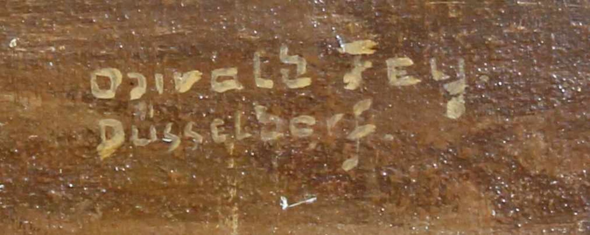 Fey, Oswald (19./20. Jh.), "Stadt am Kanal", Öl auf Leinwand, signiert unten rechts Oswald Fey - Bild 3 aus 4