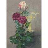 Pfannschmidt, O. (um 1900), Gouache, "Bouquet mit Rosen", signiert und datiert unten rechts O.