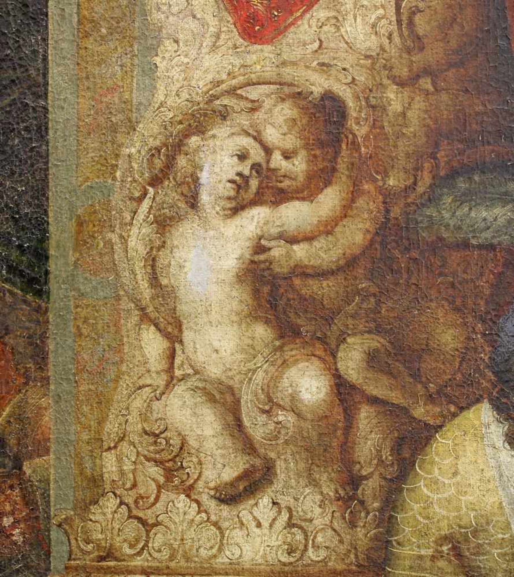 Deutscher Meister (1. Hälfte 17. Jh.), "Samson und Delilah", Öl auf Leinwand, doubliert, 166 x 193 - Image 6 of 9