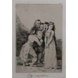 Radierung, "Que sacrificia", Blatt 14 aus "Los Caprichos", Francisco de Goya, späterer Abzug, 18 x