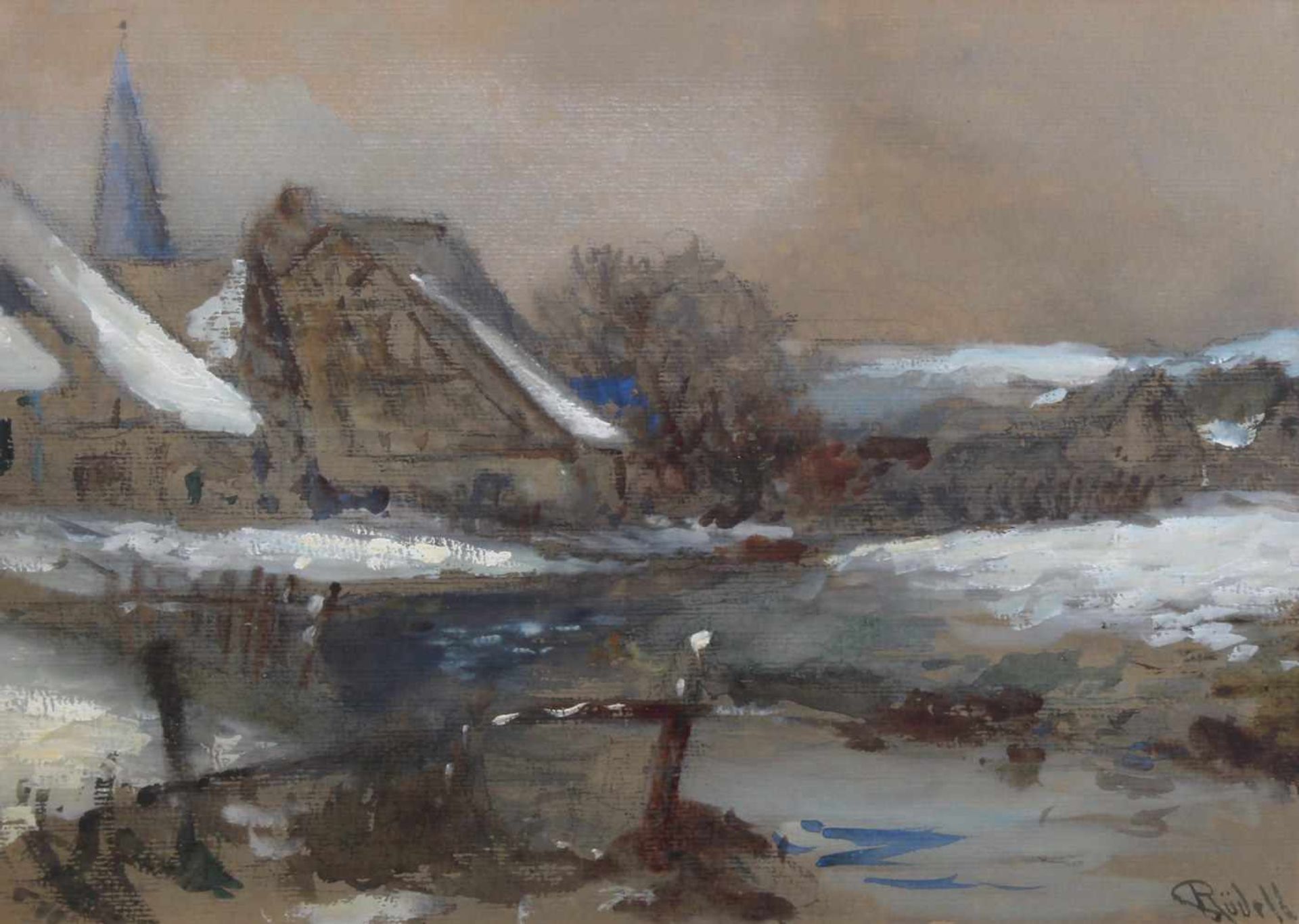 Rüdell, Carl (1855 Trier - 1939 Köln, beliebter Aquarellmaler und Architekt in Köln), "Monreal/Eifel