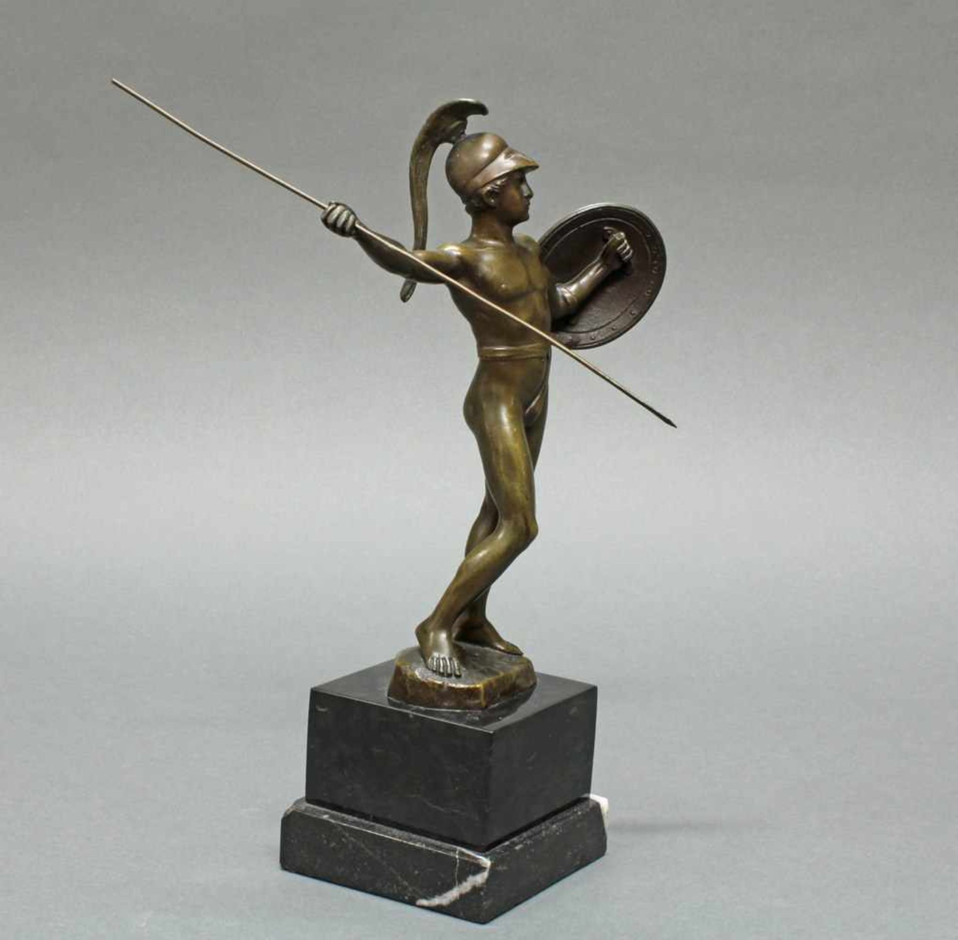 Bronze, braun patiniert, "Antiker Kämpfer", verso auf der Plinthe bezeichnet Schmidt-Felling, auf - Image 3 of 7