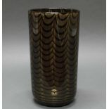 Vase, Murano, Barovier & Toso, 2. Hälfte 20. Jh., Glas, Zylinderform, wellenförmig gekämmter Dekor