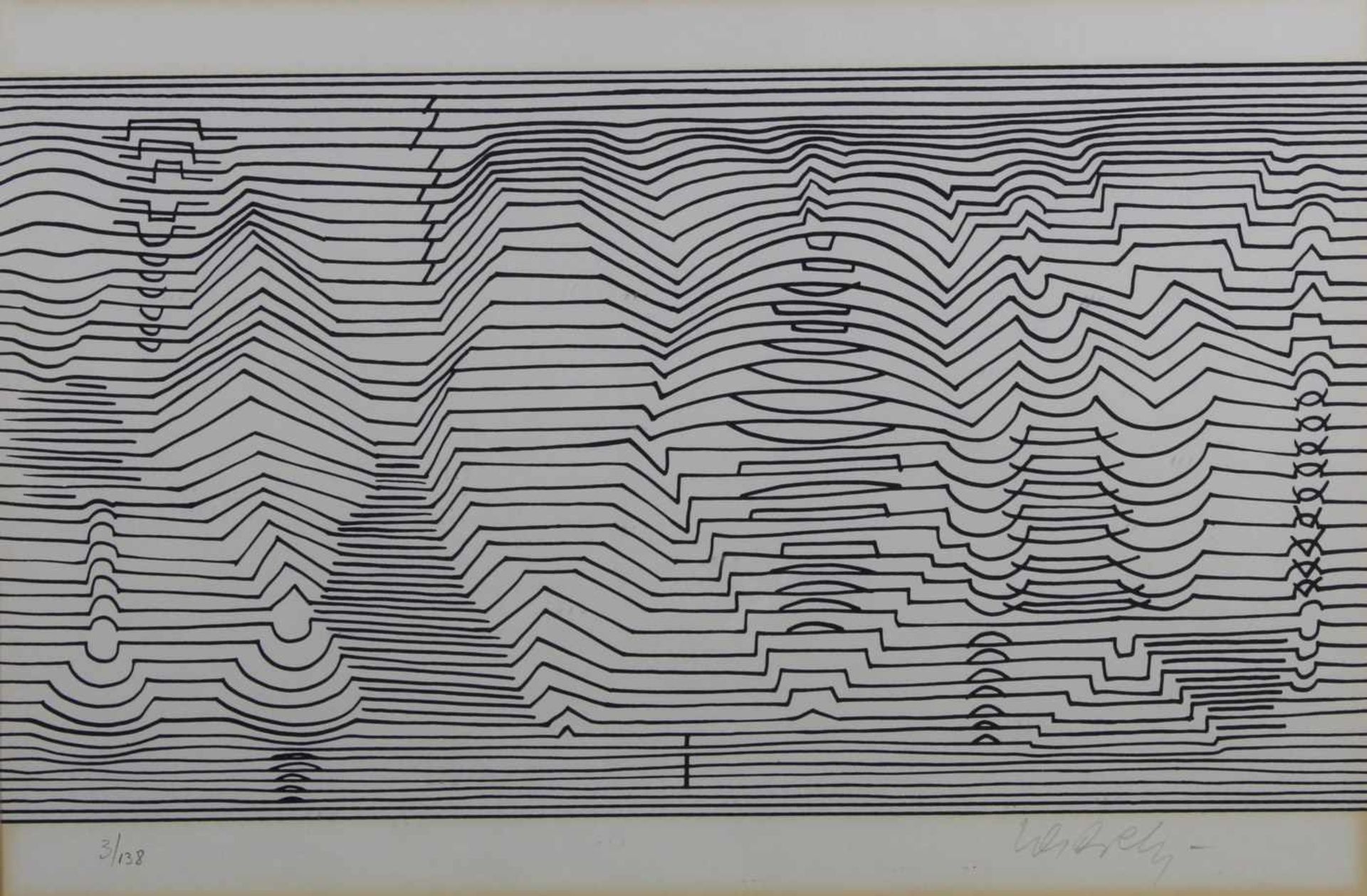 Vasarely, Victor (1908 Pecs - 1997 Annet-sur-Marne), Lithografie, "Geometrische Komposition",