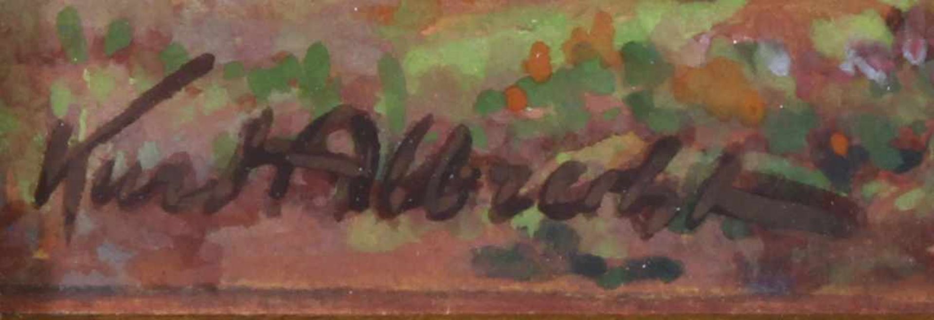 Albrecht, Kurd (Berlin 1884 - 1964), "Heidelandschaft mit Birken", Gouache, signiert unten links - Image 3 of 3