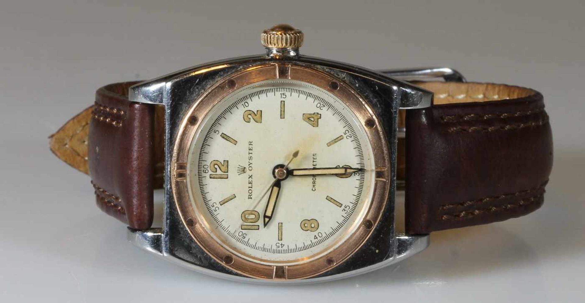 Herrenarmbanduhr, Rolex, Model Oyster, 1940er/50er Jahre, Referenz-Nr.3359, Gehäuse-Nr. 297736, - Image 2 of 2