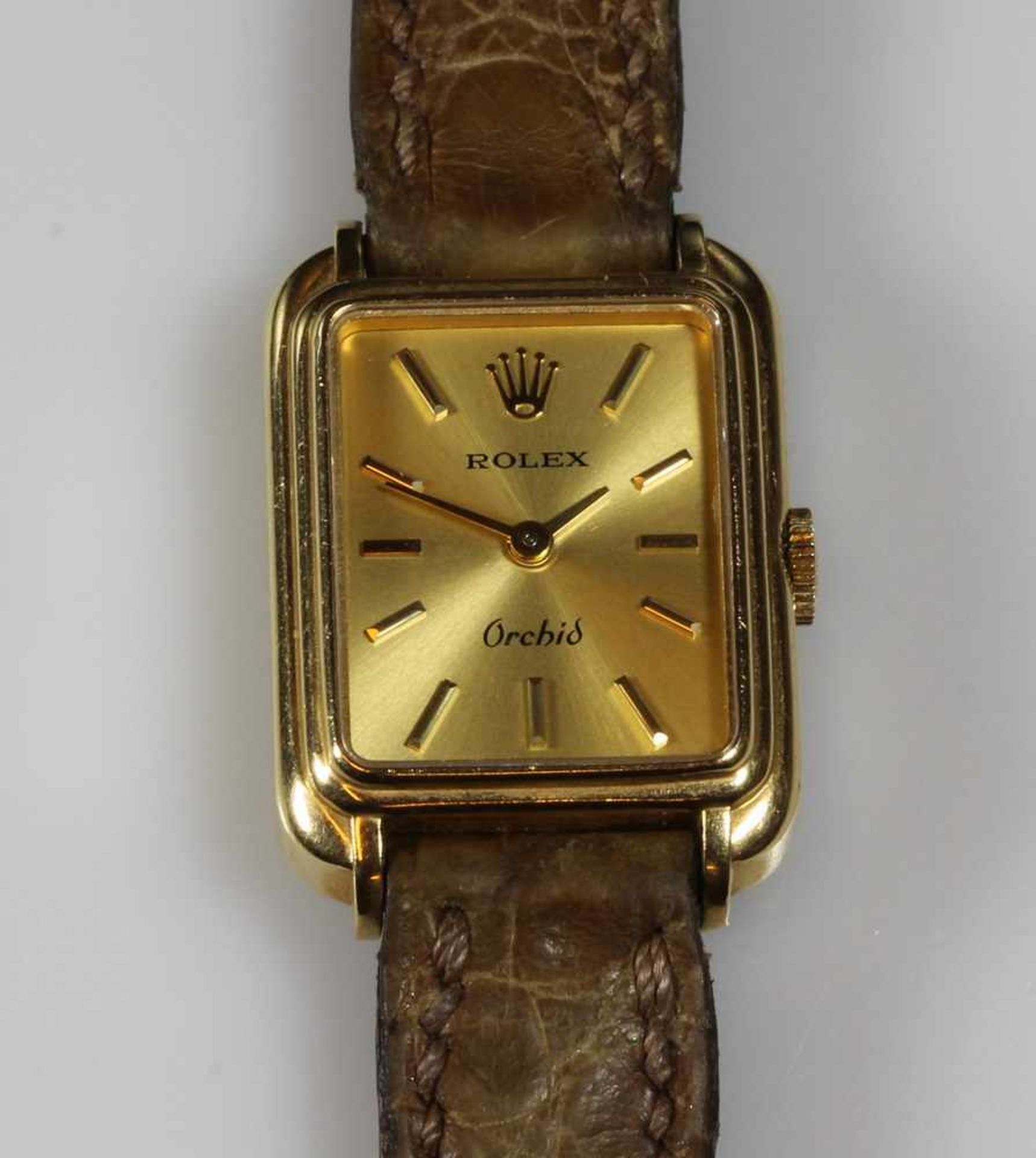 Damenarmbanduhr, Rolex, Model Orchid, 1950er/60er Jahrem GG 750, Gehäuse-Nr. 4257933, goldfarbenes