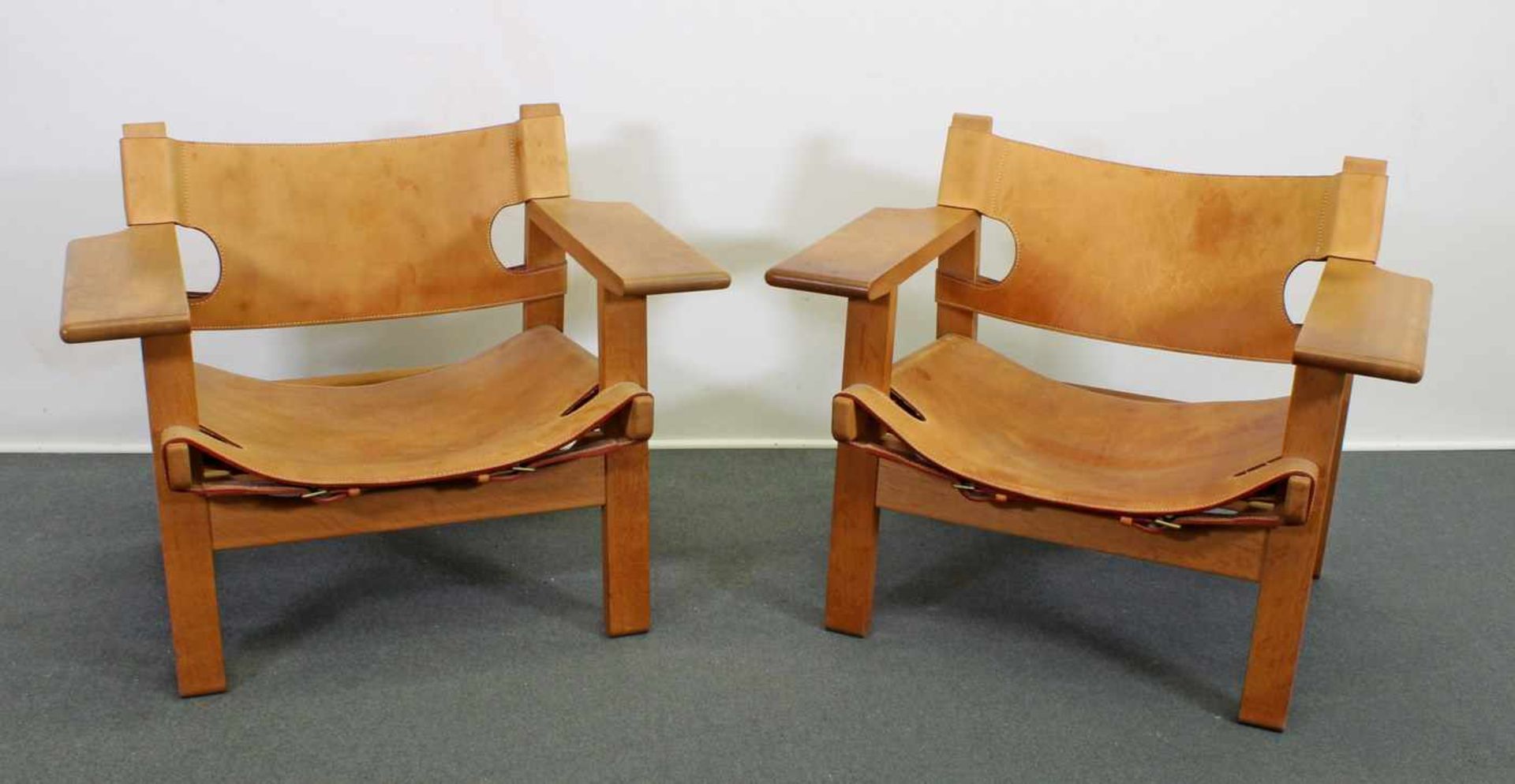 Paar Armlehnstühle, 'The Spanish Chair', Design Børge Mogensen (1914-1972) von 1959, Dänemark, 2. - Image 2 of 10