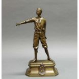 Bronze, goldbraun patiniert, "Junger Mann", verso bezeichnet M. Steiner, Bonn 1902, Sockel mit