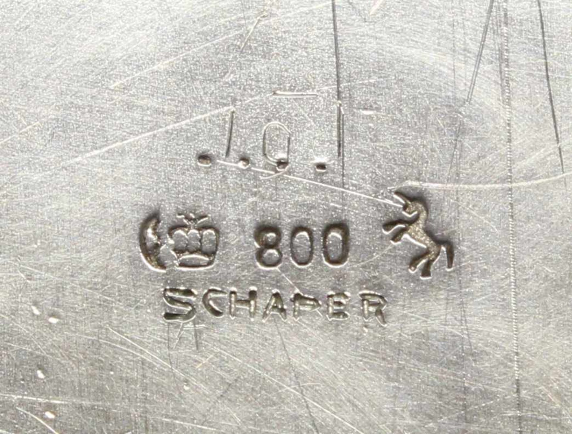 Vorlegeplatte, Silber 800, Gbr. Kühn, oval, passig-geschweifter Profilrand, umseitig datierte - Image 3 of 4