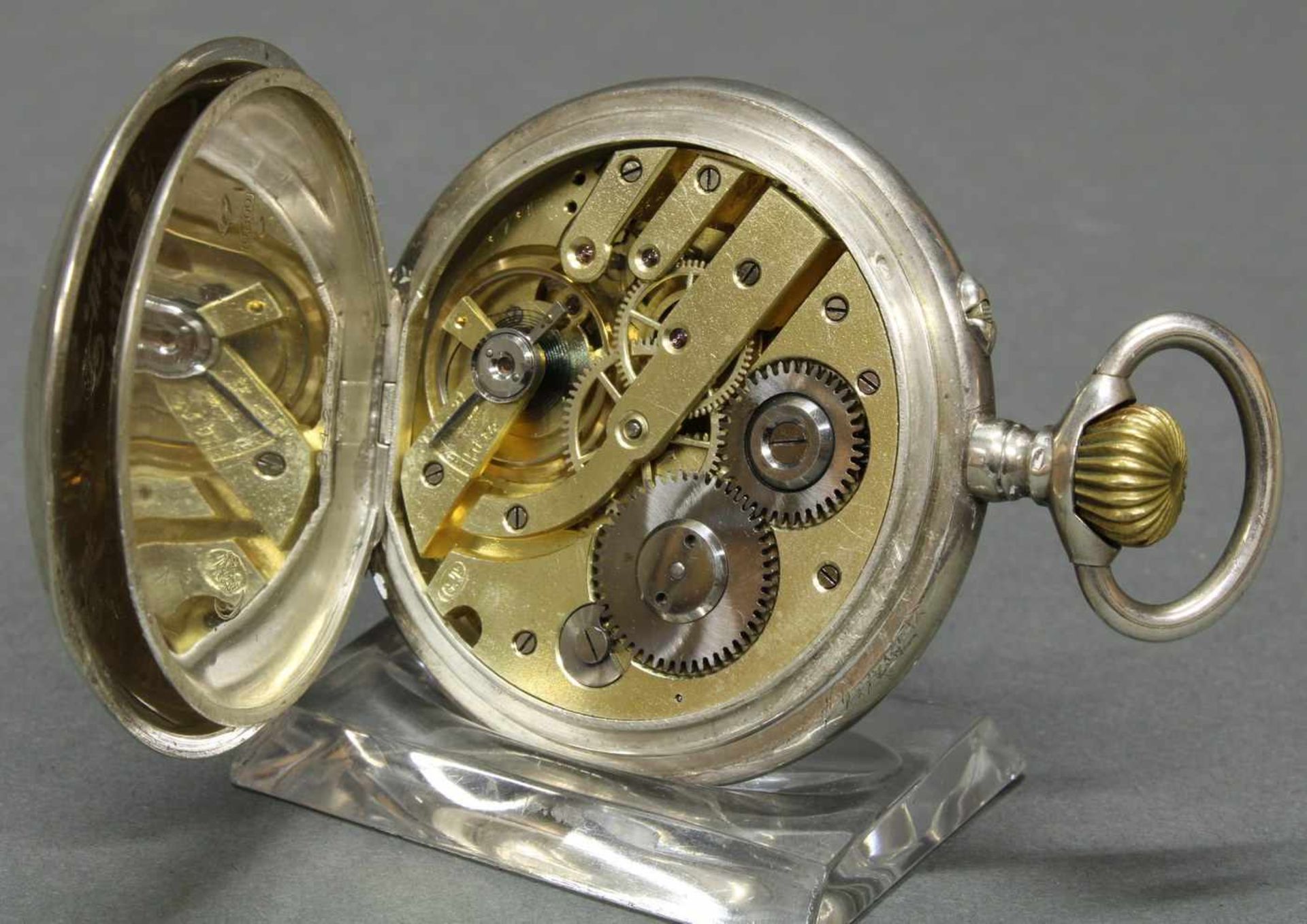 Herrentaschenuhr, Ziffernfelduhr, Silber 800, auf dem Zifferblatt bez. Systéme Breveté und - Bild 4 aus 8