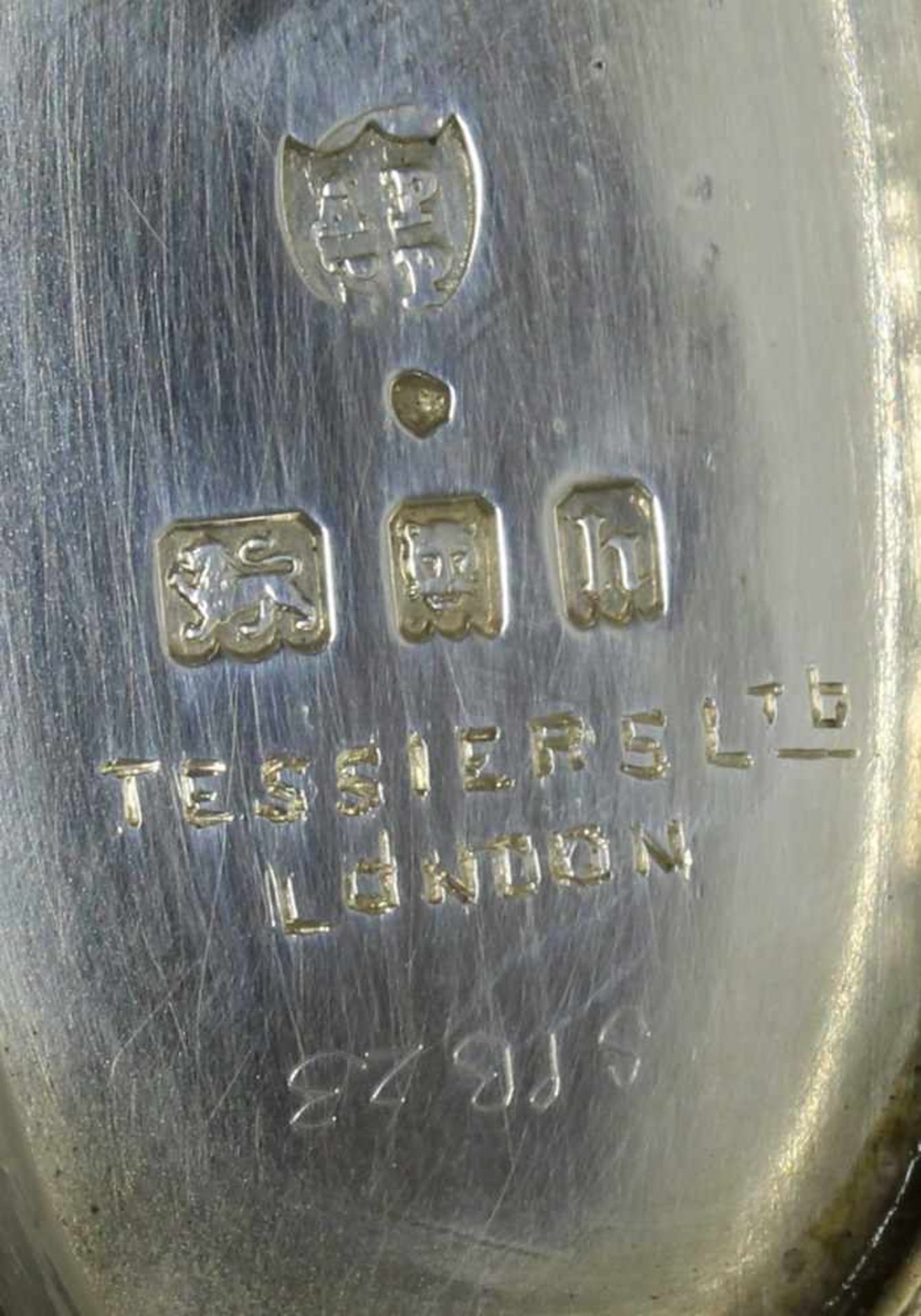 Saucière, Silber 925, London, 1923, ovaler, getreppter Fuß, ausladend abgesetzter Rand, breiter - Image 3 of 4