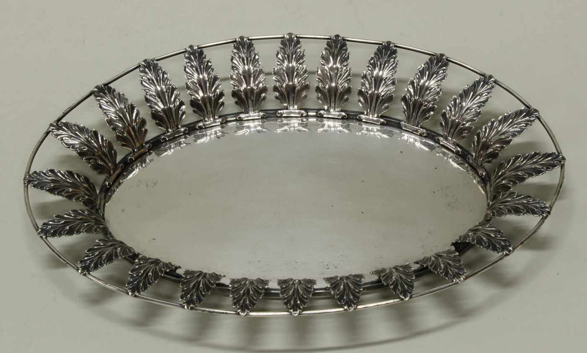 Korb, Silber, Danzig, um 1820, Carl Benjamin Schultz, oval, glatter Spiegel, durchbrochen