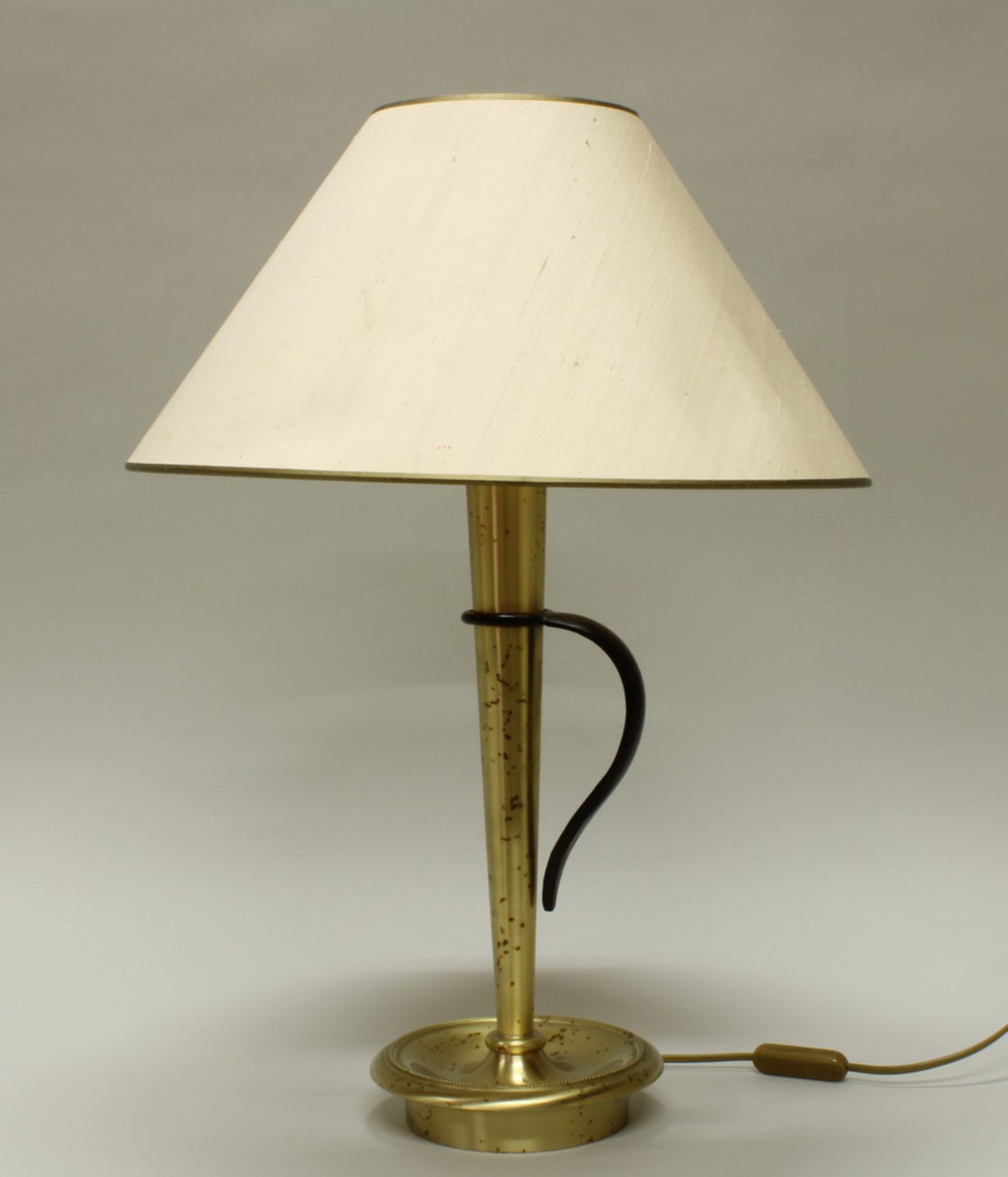 Tischlampe, modern, Messing, gesprenkelt, schwarzer Eisengriff, einflammig, elektrifiziert, heller - Image 2 of 2
