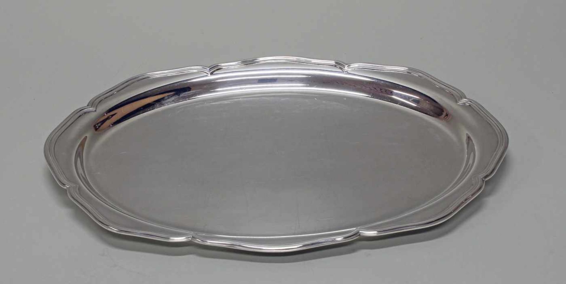 Vorlegeplatte, Silber 826, Dänemark, 1953, Carl M. Cohr, oval, passig-geschweifter Profilrand, 45 - Image 2 of 4