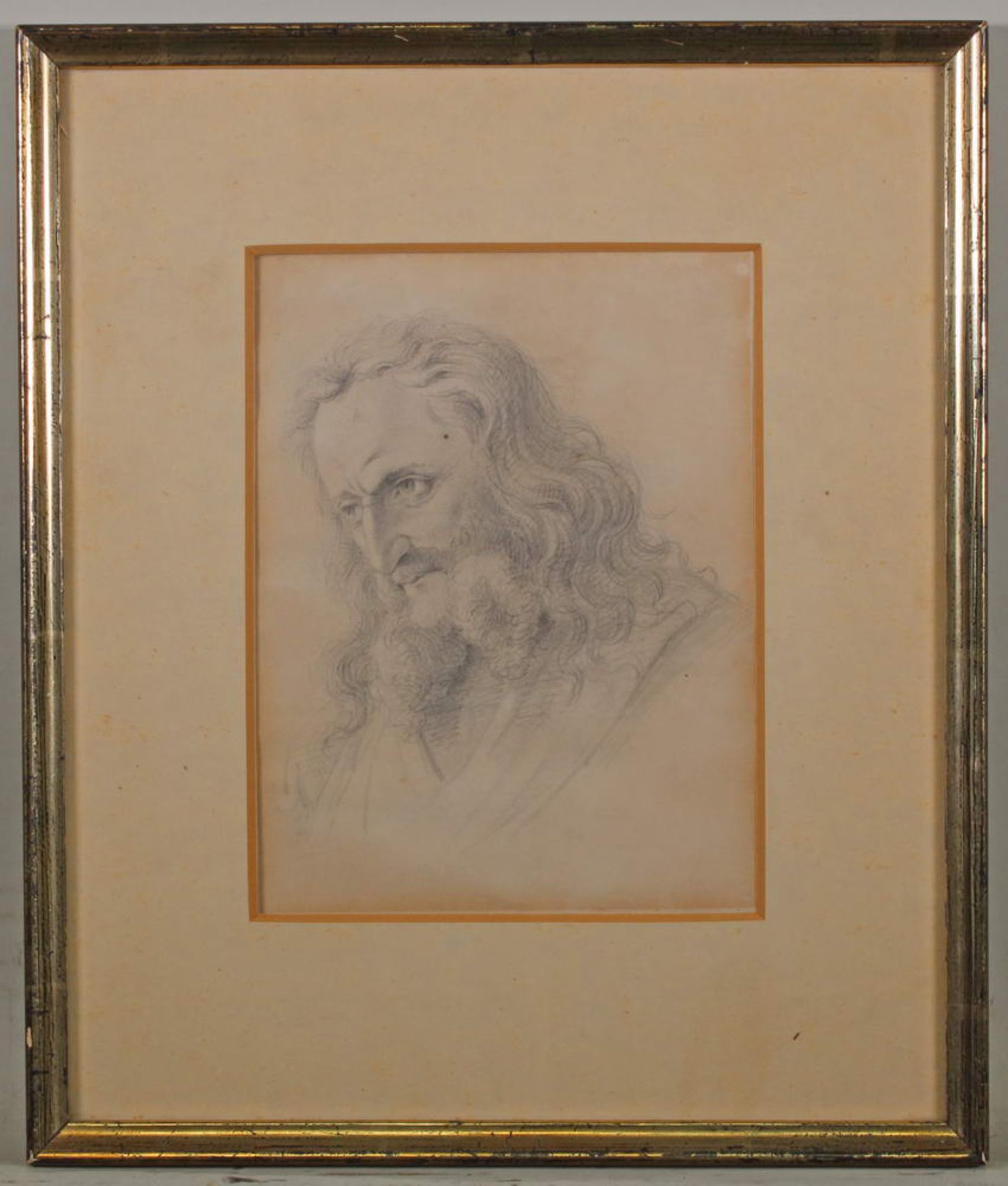 Wille, August von (1828 Kassel - 1887 Düsseldorf), zugeschrieben, Bleistiftzeichnung, "Kopf eines - Image 4 of 8