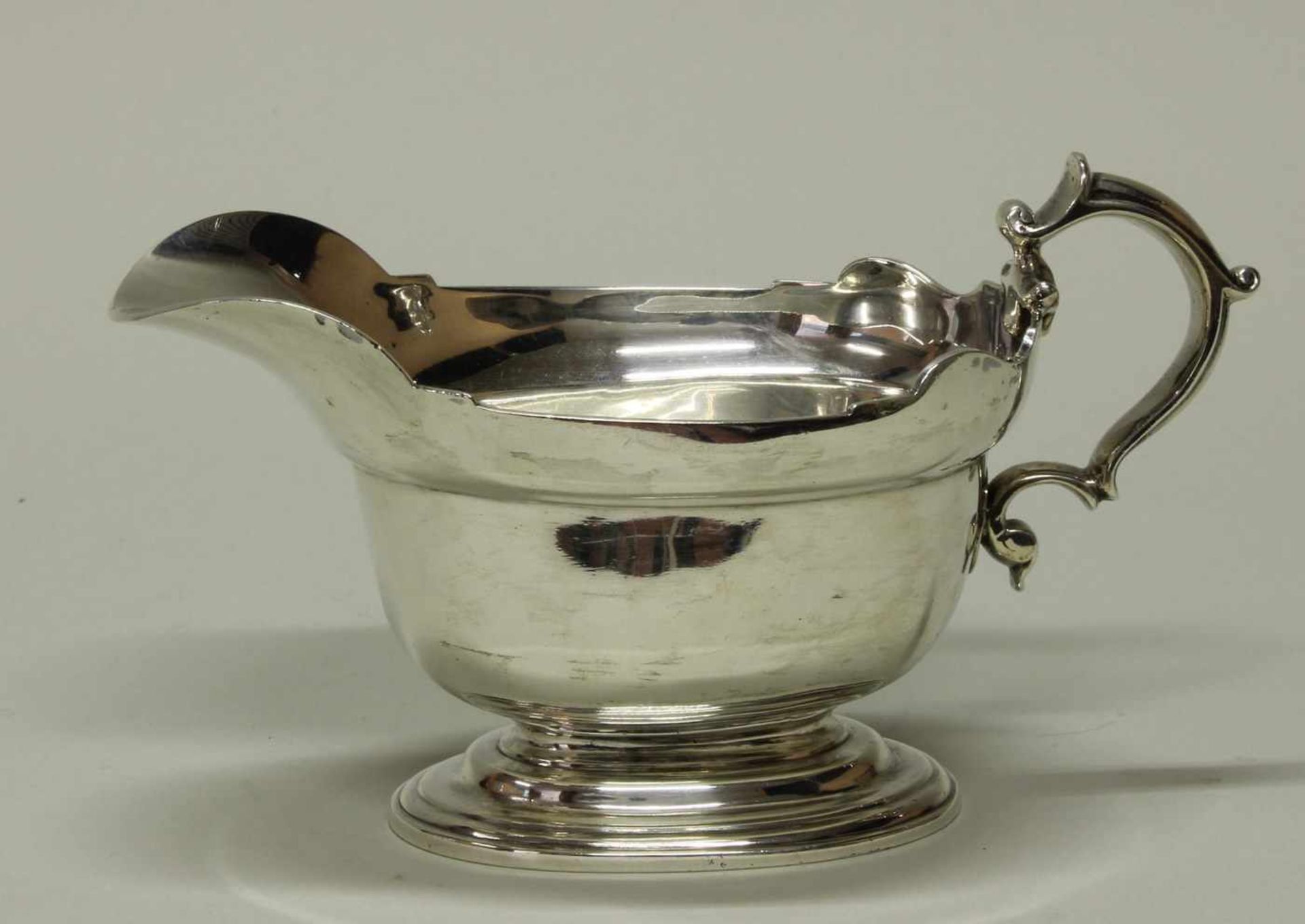 Saucière, Silber 925, London, 1923, ovaler, getreppter Fuß, ausladend abgesetzter Rand, breiter - Image 2 of 4