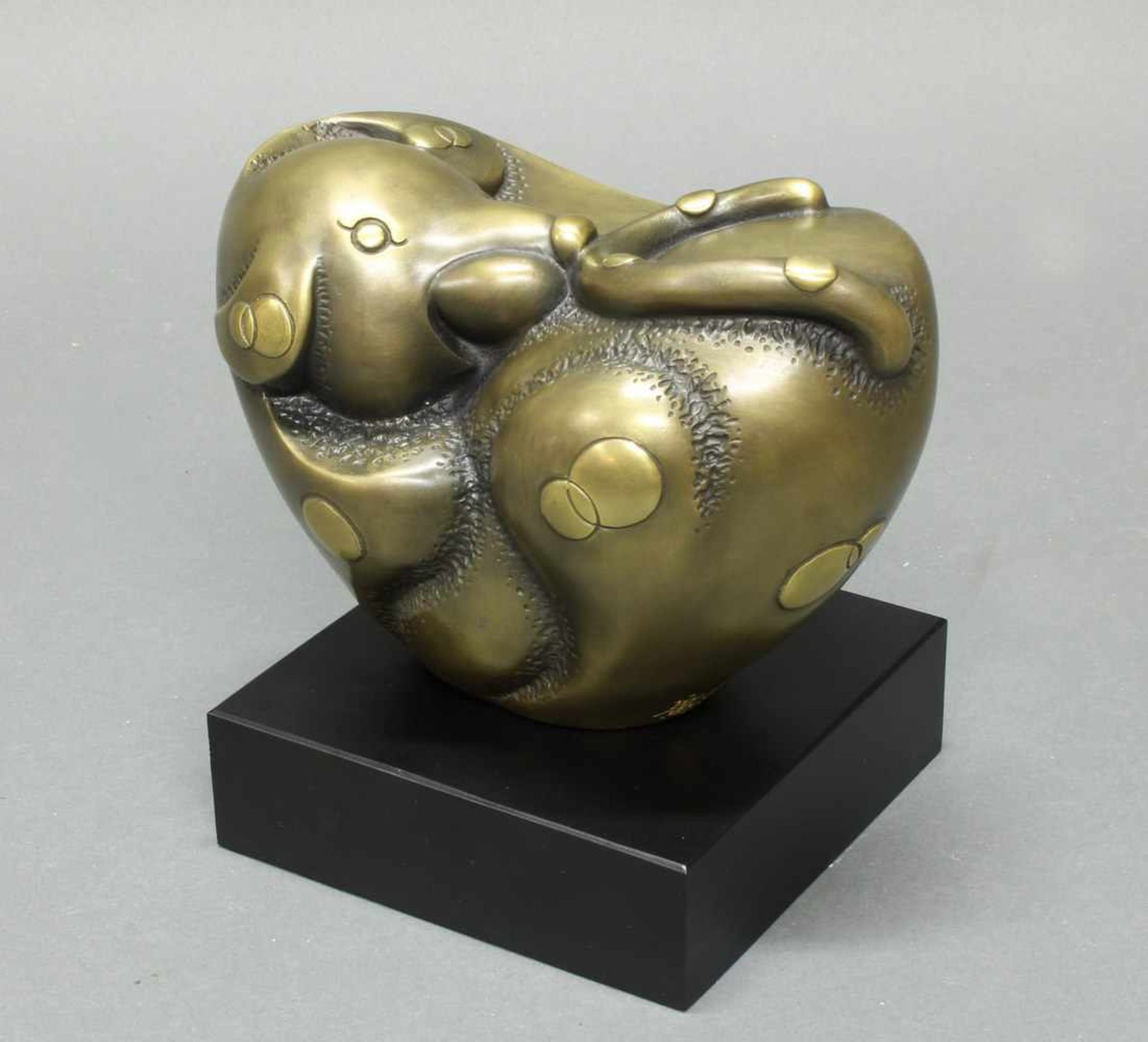 Bronze, "Prosperous Fortune", Taiwan, 2005, Lomy-Art, Künstler Luo Kuang wei, Zodiac-Tier Hund, am