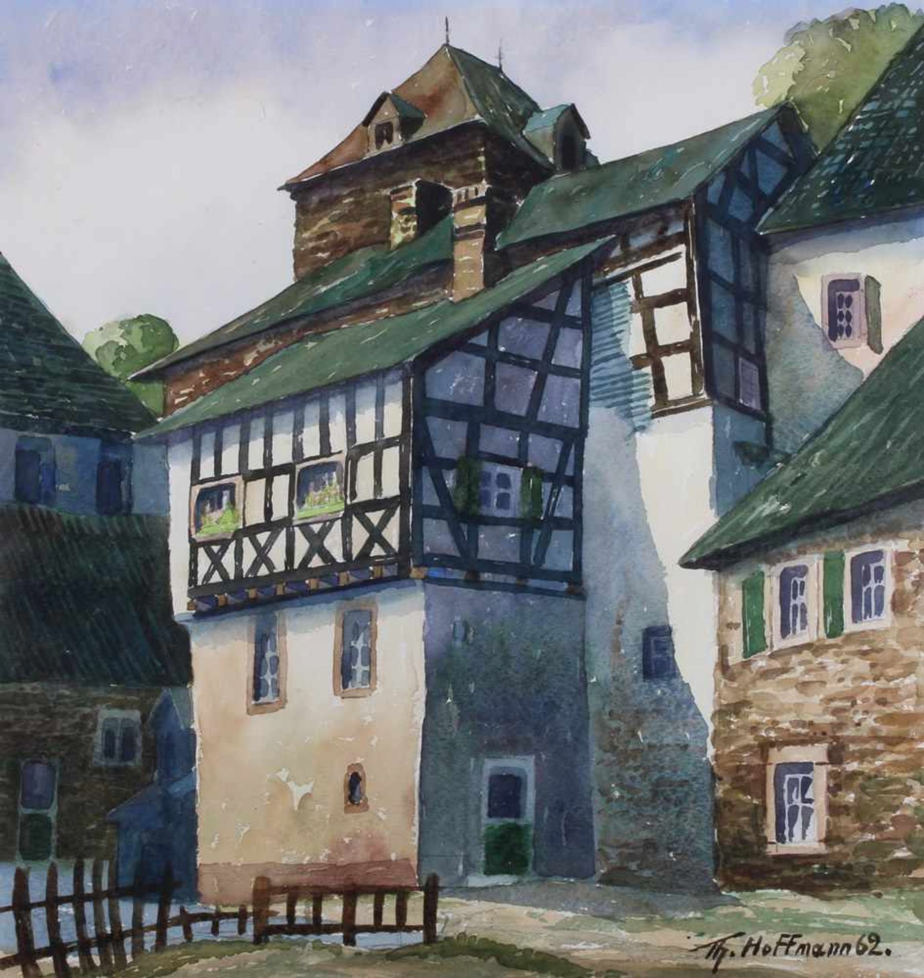 Hoffmann, Theo (1905 Köln - 1980 Aachen, Aquarellist, malte vorwiegend Eifellandschaften), Aquarell,