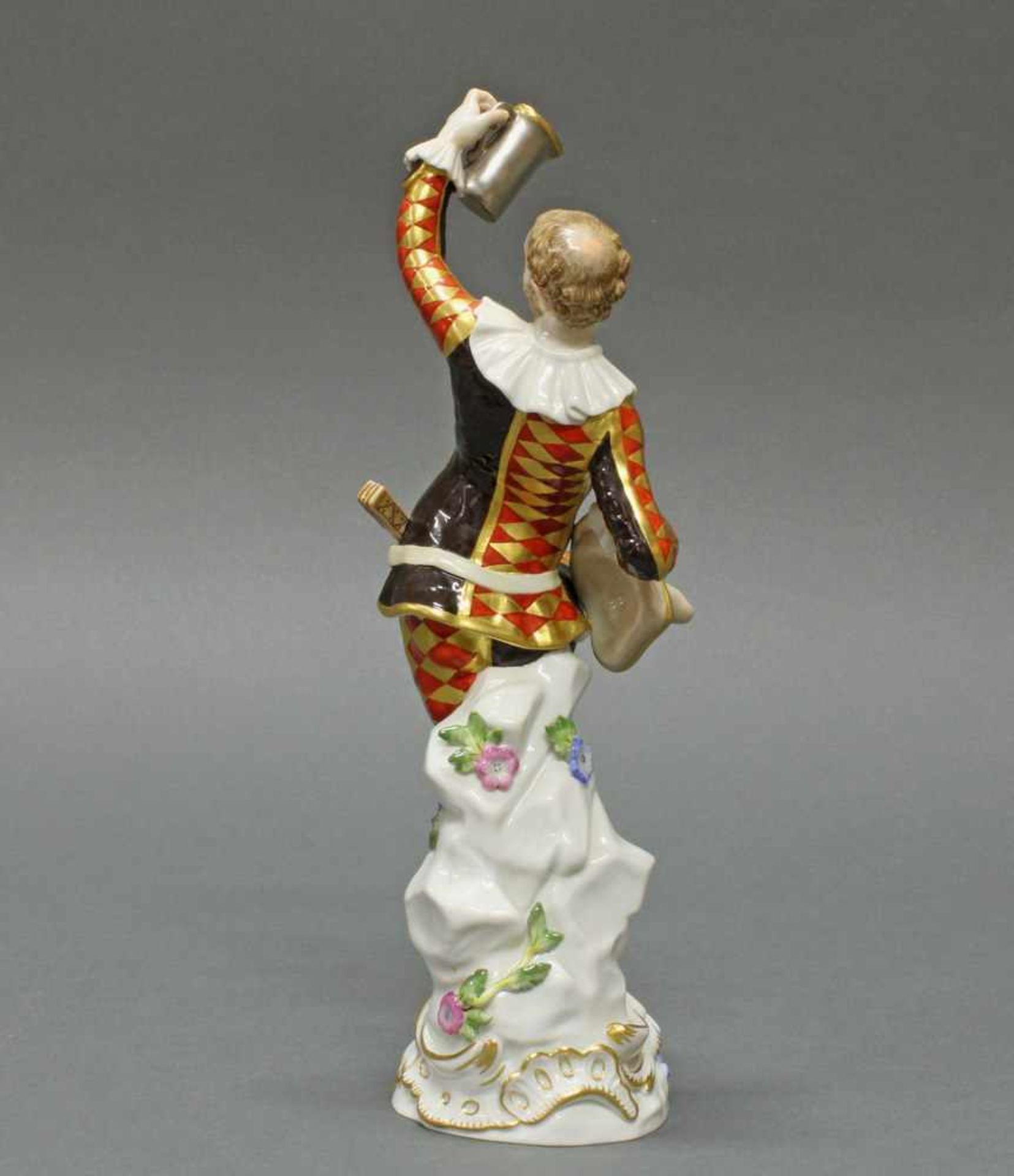 Porzellanfigur, "Harlekin mit Kanne", Meissen, Schwertermarke, 1. Wahl, Modellnummer 64551, - Bild 5 aus 8