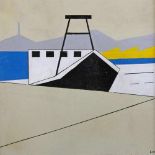 Kroha, Ladislav (20. Jh., tschechischer Maler), "Flussschiff am Anleger", Öl auf Platte,