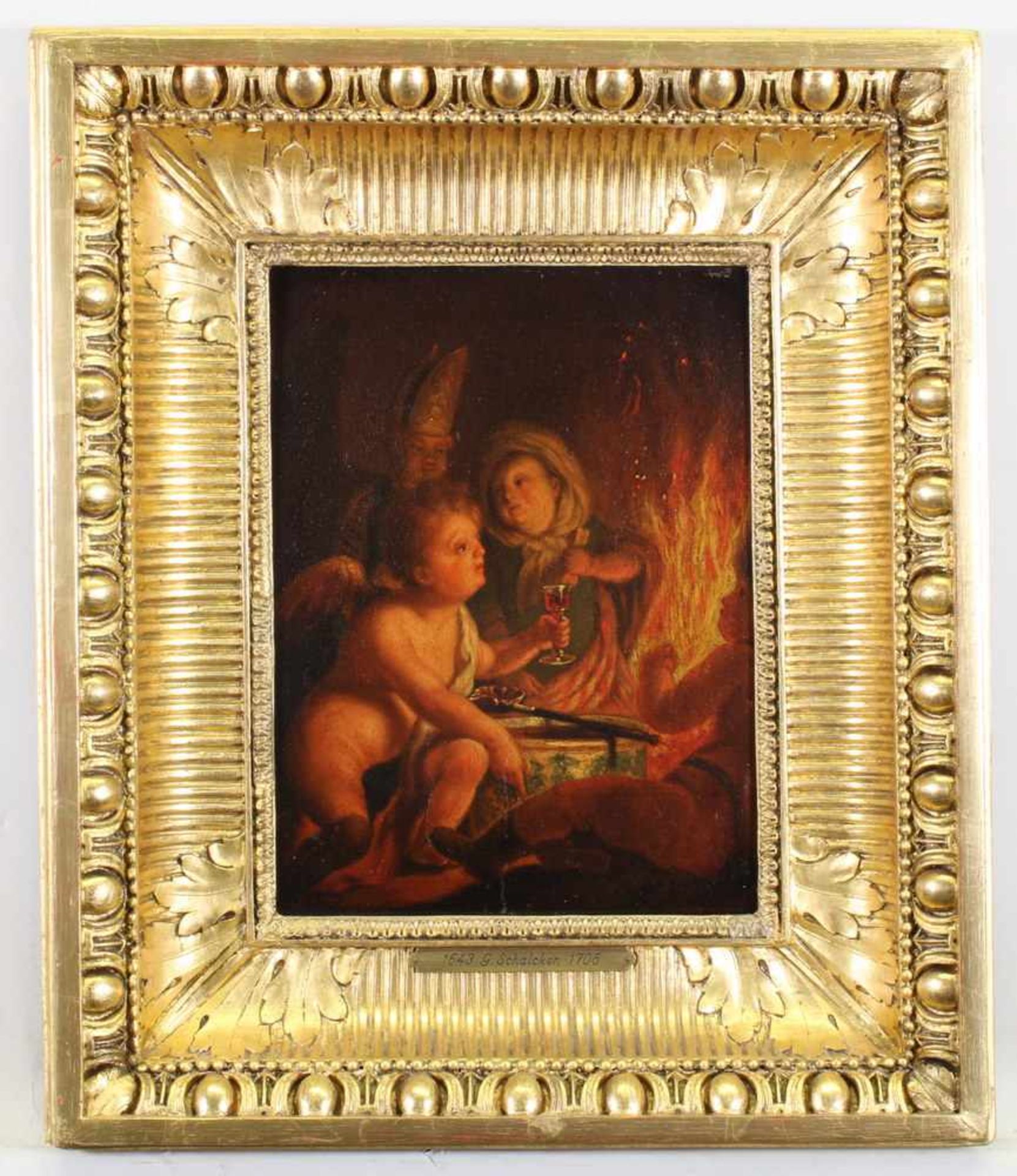 Schalcken, Godfried (1643 Made - 1706 Den Haag), Nachfolge, "Putten an einem Feuer als Allegorie des - Bild 3 aus 6