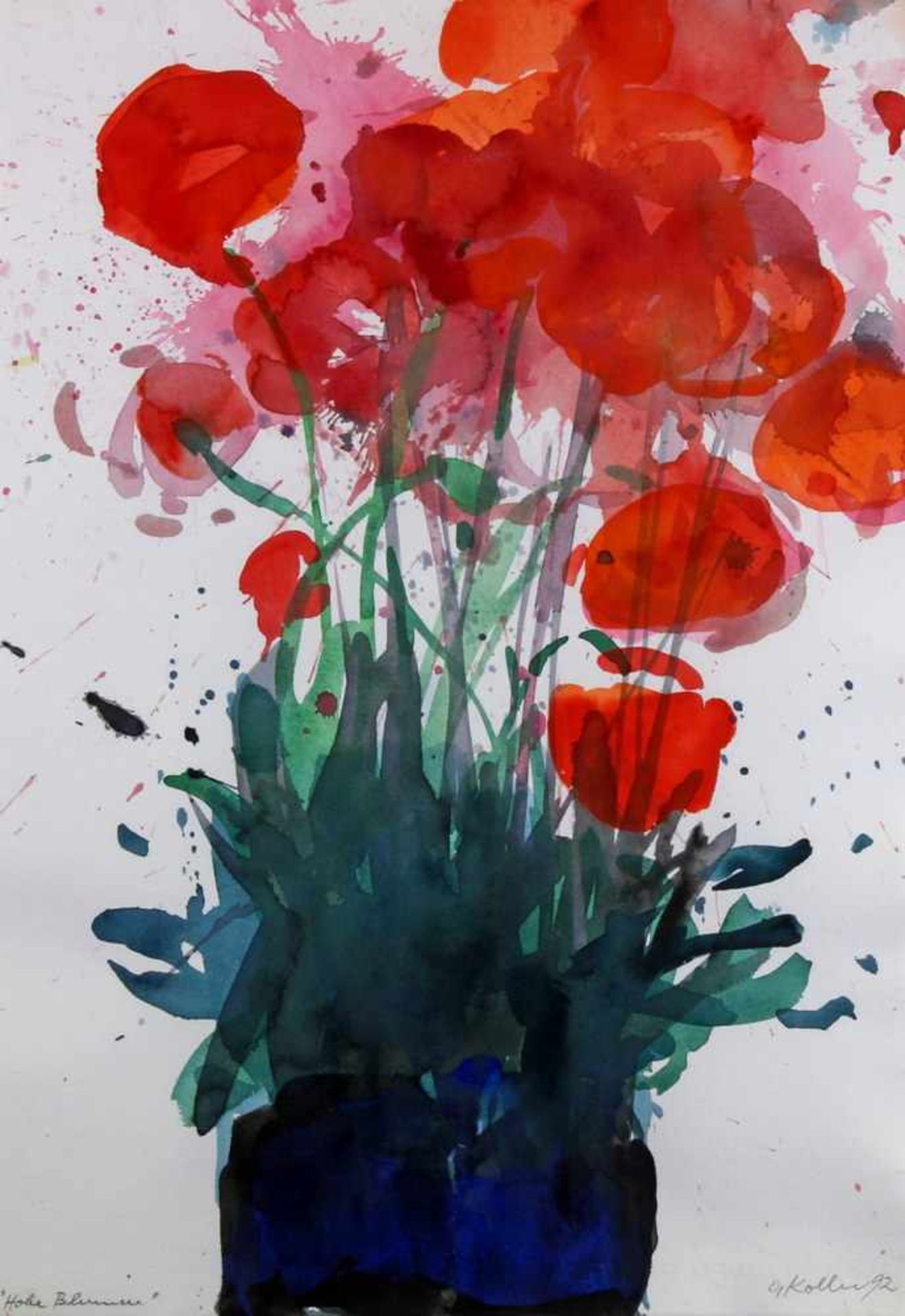 Koller, Oskar (1925 - 2004), Aquarell, "Hohe Blumen", signiert und datiert unten rechts O. Koller - Image 2 of 12