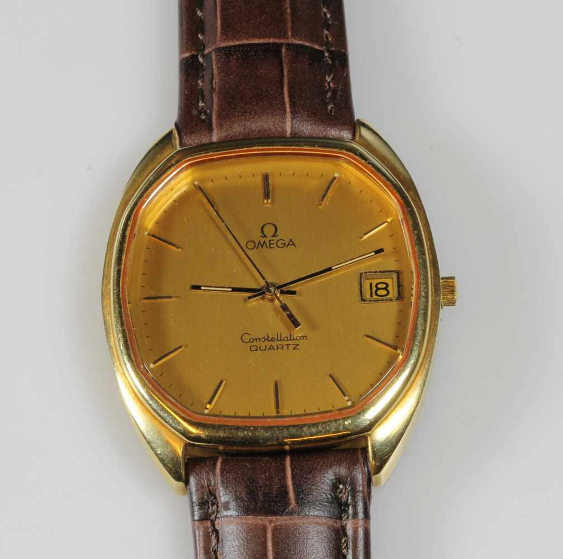 Herrenarmbanduhr, Omega, Model Constellation, GG 750, Quarz, Werk-/Gehäuse-Nr. SL1332/BA 1960157/