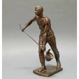 Bronze, braun patiniert, "Eisengießer", bezeichnet und datiert auf der Plinthe G. Janensch 1918,