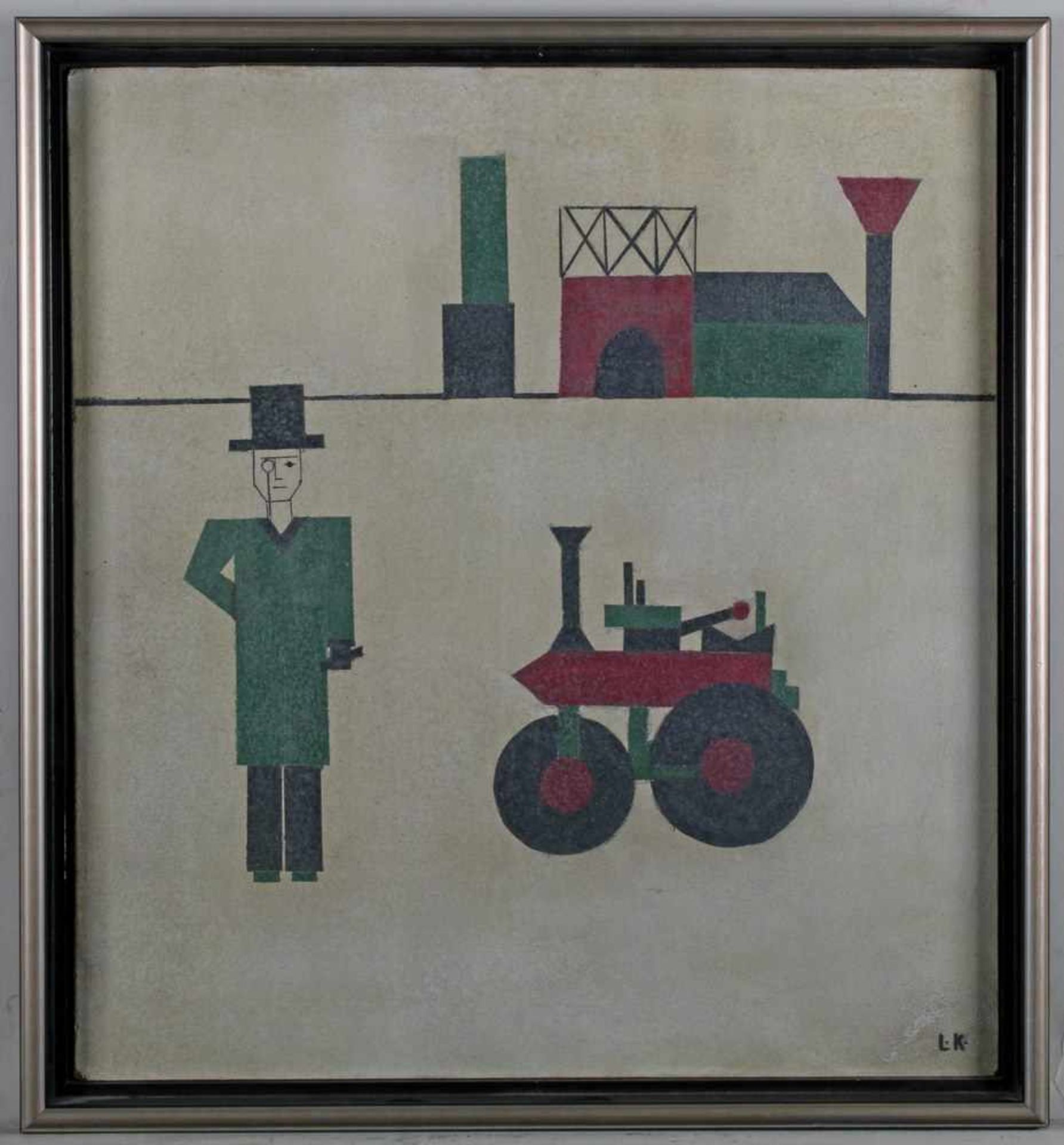 Kroha, Ladislav (20. Jh., tschechischer Maler), "Fabrik, Produkt, Manager", Öl auf Platte, - Image 3 of 8